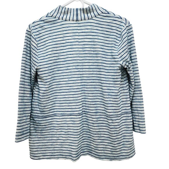 T By Talbots Striped Open front Sweater Cardigan Womens Size XS blue & White - Picture 2 of 10